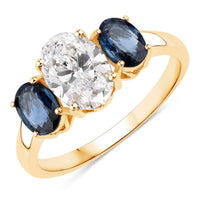Diana M Jewels Women's Oval Lab-grown Diamond Fashion Ring (2.21 Ct) - Classic Plus in 14k yellow gold - women's jewelry