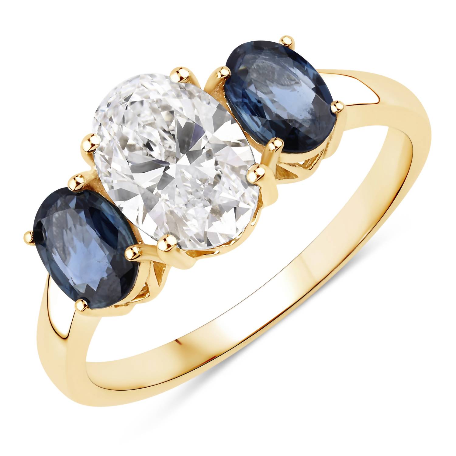 Diana M Jewels Women's Oval Lab-grown Diamond Fashion Ring (2.21 Ct) - Classic Plus in 14k yellow gold - women's jewelry