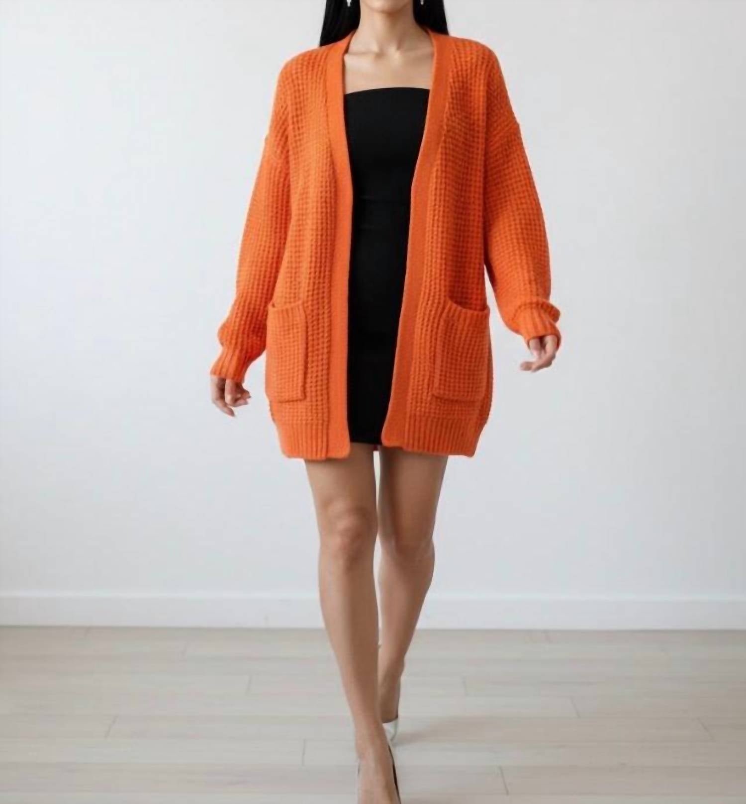 Zenana - Textured Long Sleeve Cardigan