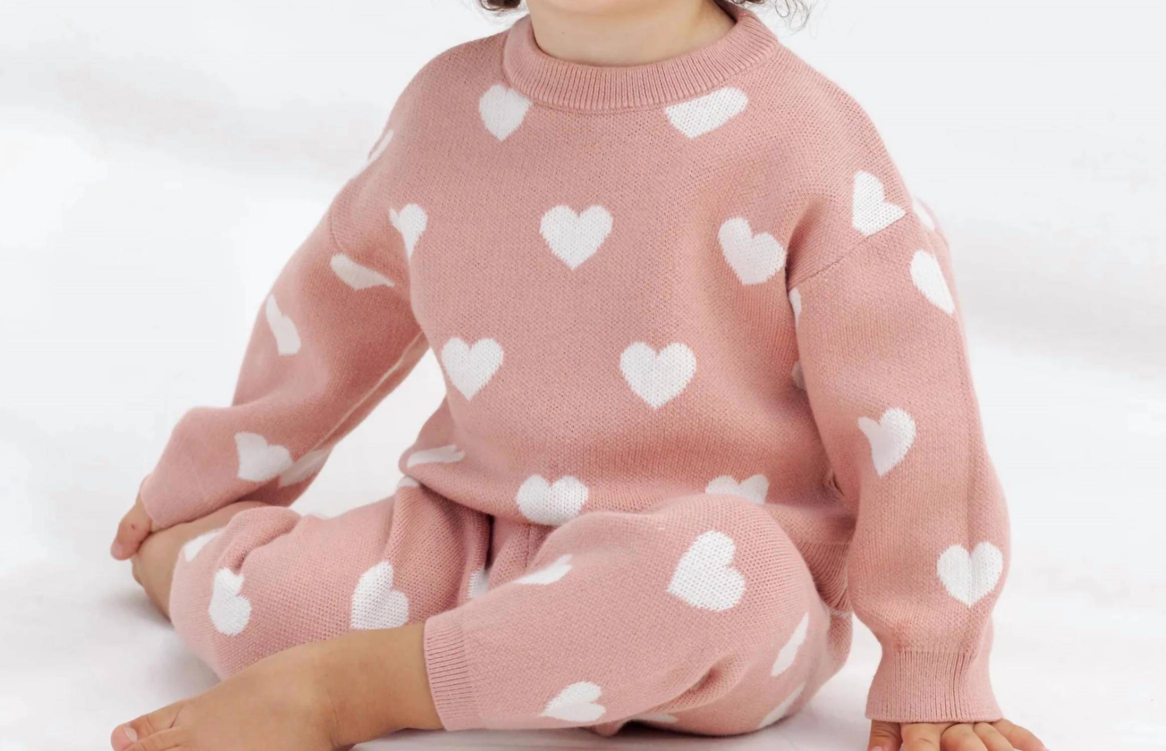 Quincy Mae - Girls Heart Knit Sweater