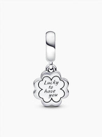 Pandora Women's Four-leaf Clover Friendship Double Dangle Charm in silver - women's item - view 4