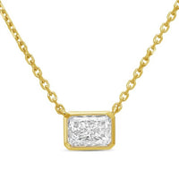 Diana M Jewels - Women's 4 Carat Lab-grown Diamond Radiant Bezel Necklace - Signature Plus