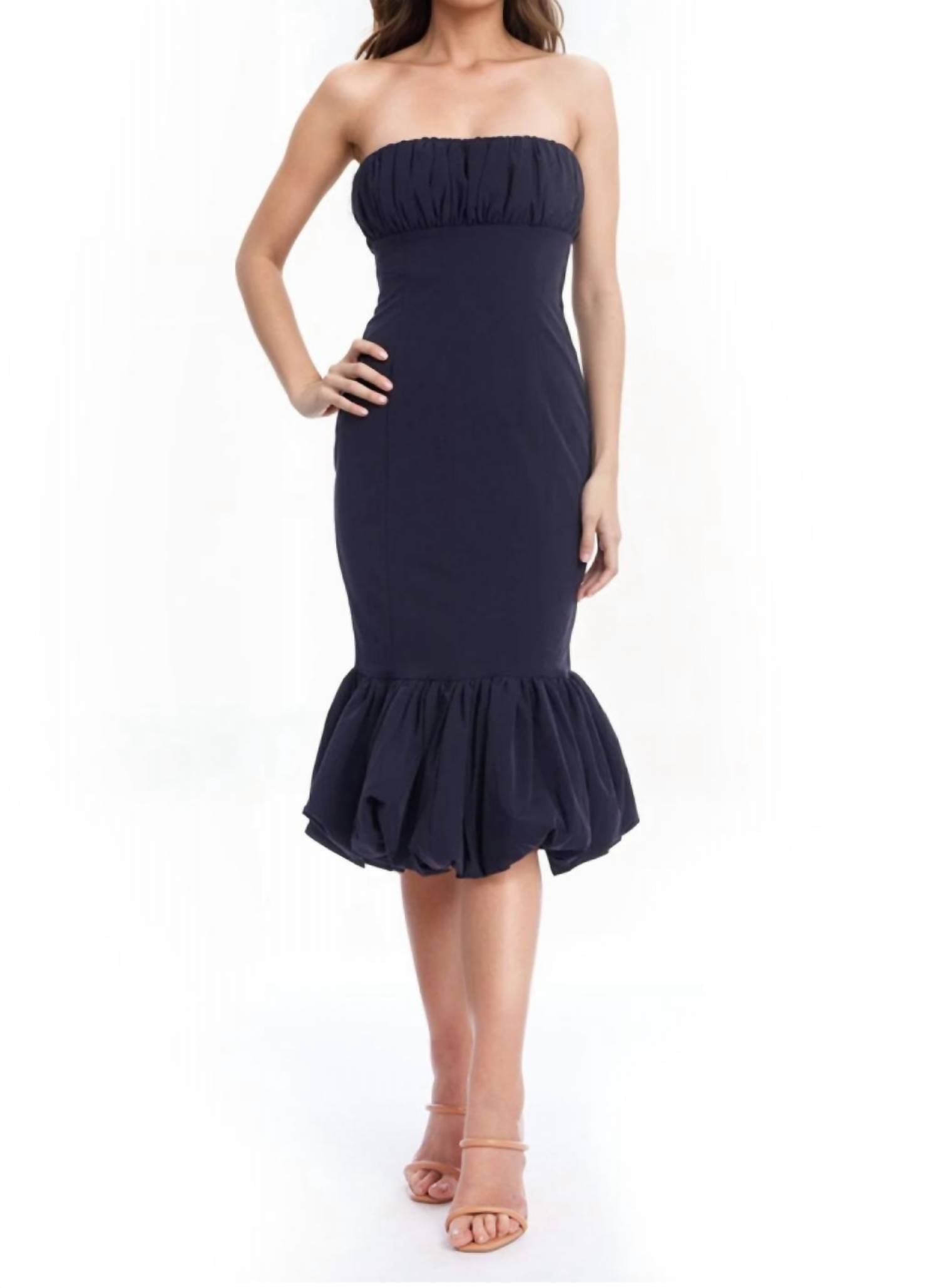 Badgley Mischka - Iris Strapless Mermaid Midi Dress