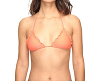 Luli Fama Cosita Buena Wavey Triangle Bikini Top in beachy coral - women's swimwear