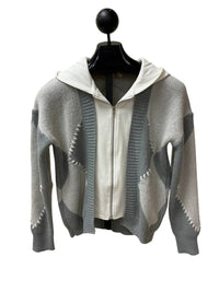 mystree Women's Twofer Hoodie Sweater in mix grey - women's sweater