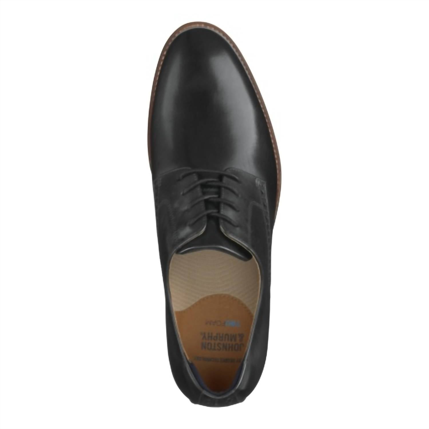 JOHNSTON & MURPHY Men's Conard 2.0 Plain Toe Oxford Shoes in black full grain leather - men's loafer - alternate view
