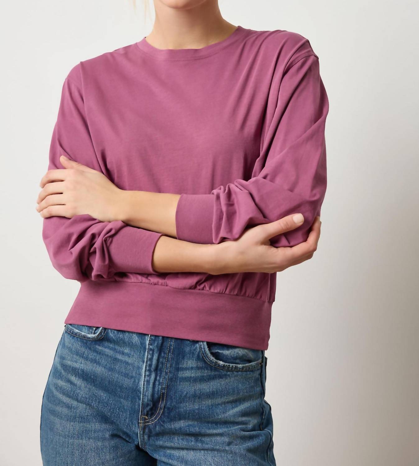Lilla P - Ribbed Trim Easy Crew Shirt