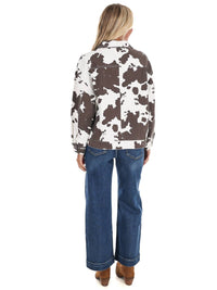 Le Lis - A Cowgirl's Favorite Cow Print Denim Jacket