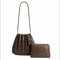 Melie Bianco - Women's Carrie Pleated Vegan Leather Shoulder Bag