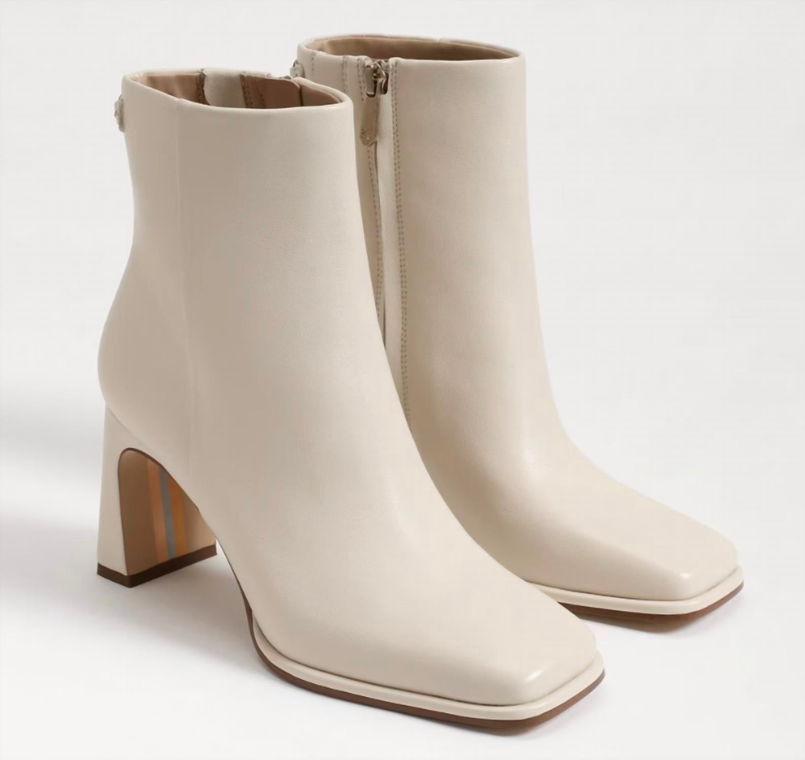 Sam Edelman Women's Irie Boots in ivory leather - women's shoe