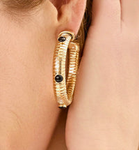 Lilly Pulitzer Unforgettable Hoop Earrings in noir - women's jewelry