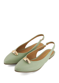 Andrea Women's Pointed Toe Slingback Ballet Flats in green - women's flats - view 4