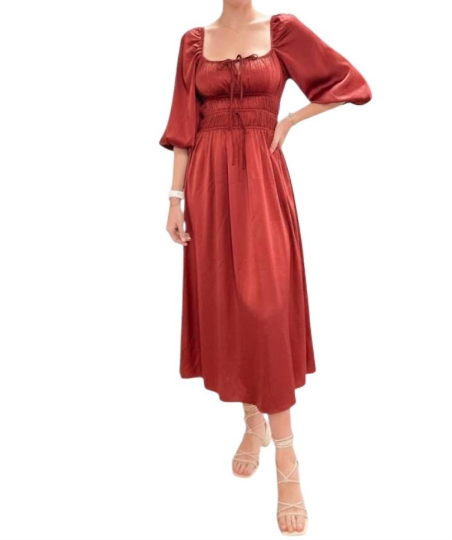 Blu Pepper - Lady Satin Maxi Dress