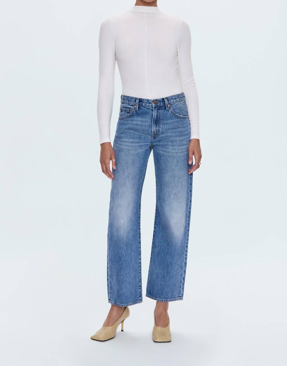 Pistola - Lexi Mid Rise Bowed Straight Jean