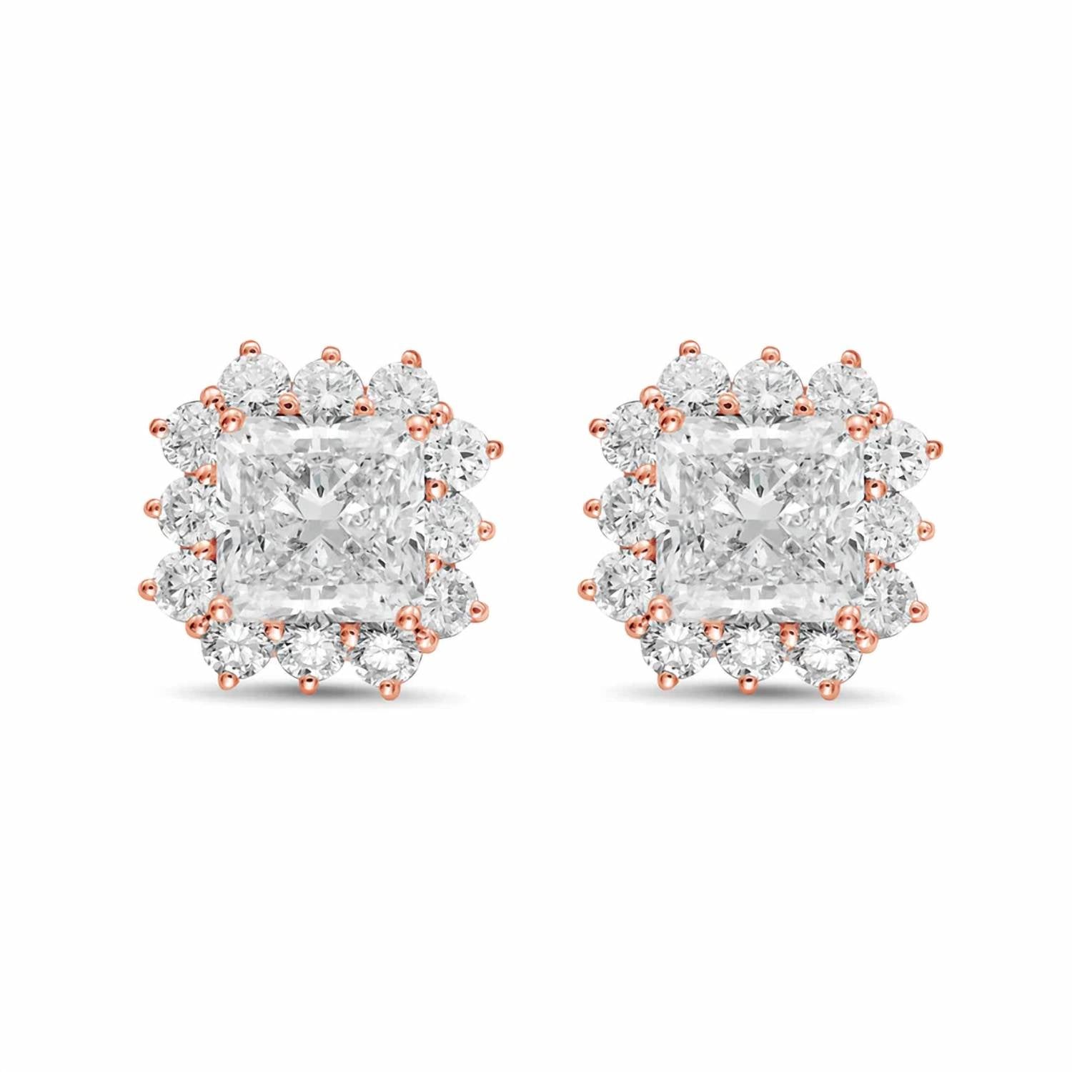 Diana M Jewels - Women's Radiant Lab-Grown Diamond Stud Earrings (3.00 Ct TCW) - Signature