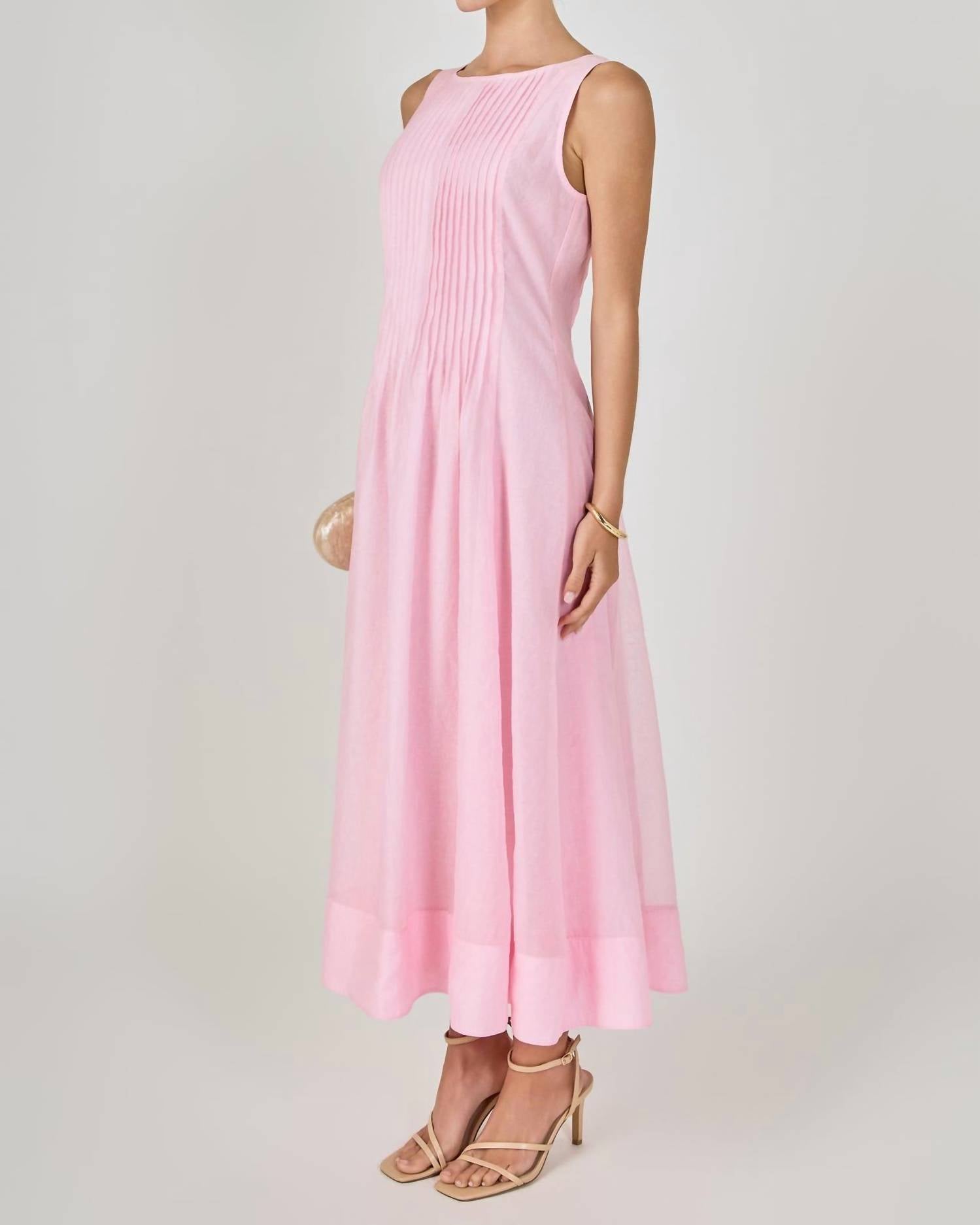 2.7 AUGUST APPAREL Julia Midi Dress in pink - women's dress - alternate view