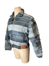 Mint Reworks - Women's Dixon Upcycled Levi's Zip Up Crop Boxy Denim Jacket