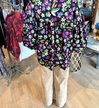 Karlie - Satin Fall Floral Button Up Top