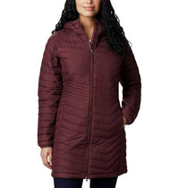 Columbia Powder Lite Mid Quilted Hooded Puffer Jacket in malbec - women's jacket
