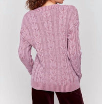 Charlie B - Cable Knit V Neck Sweater