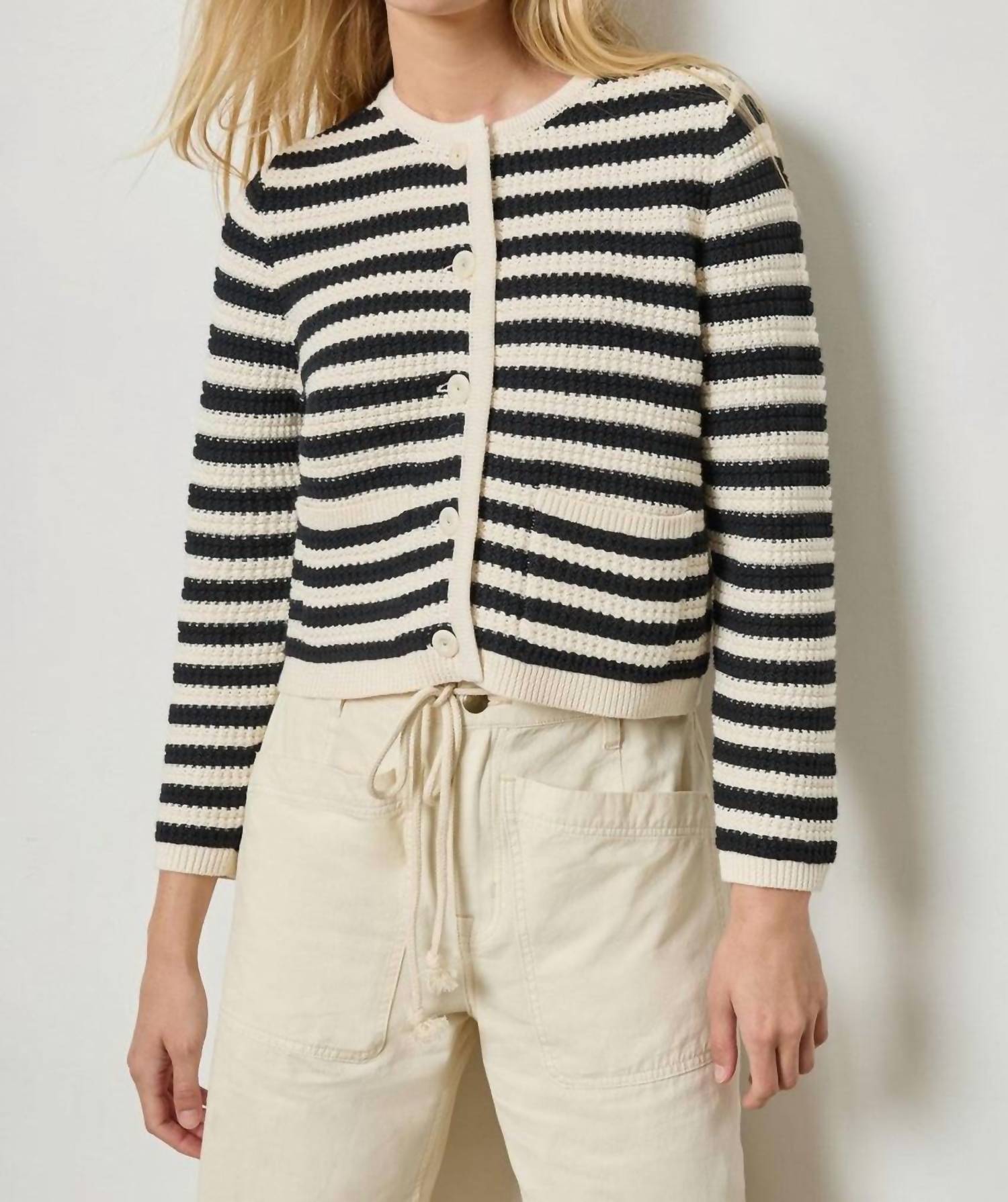 Lilla P - Jackie Stripe Cardigan