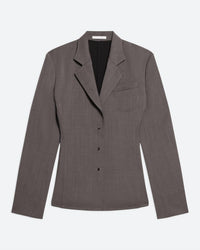 HELMUT LANG Combo Modest Suit Shirt in light brown melange - women's jacket - view 5