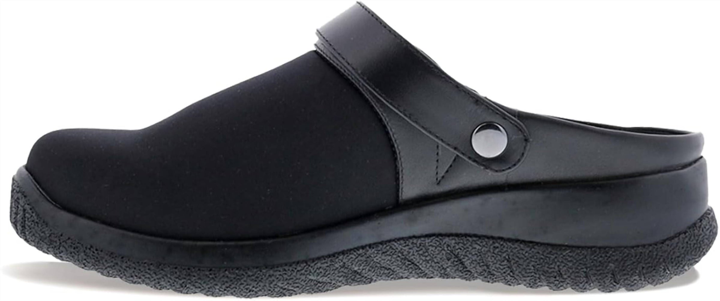 DREW Women's Savannah Classic Clog in black - women's shoe - detail view