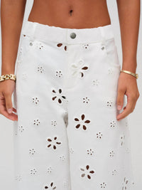 Lil Lemons By For Love And Lemons - Daisy Eyelet Baggy Jeans