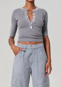 Citizens Of Humanity - Women's Balboa Nali Short Sleeve Henley Top