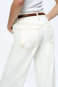Bayeas - Mid Rise Cuffed Straight Leg Pants
