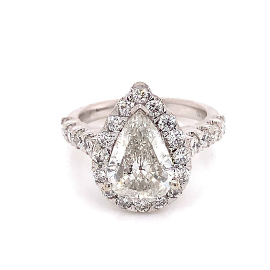 Normani - Women's Pear Shape Diamond Halo Pre-set Engagement Ring