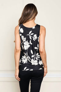 Paparazzi - Satin Floral Cowl Neck Tank Top