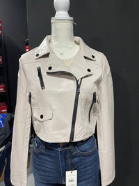 Coalition LA Women's Leather Jacket in baby pink - women's jacket