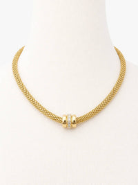 No Whining Designing - Women's Mesh Crystal Collar Necklace