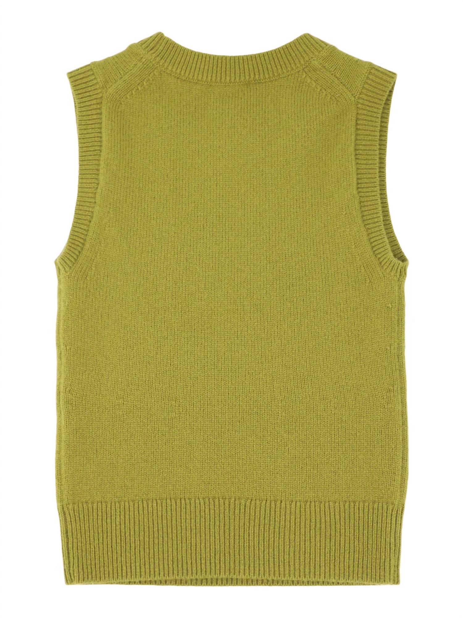 A.L.C. Ian Sleeveless Cashmere Top in loden - women's tank top - alternate view