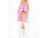 Thml - Main Street Style Gingham Puff Sleeve Tie Top