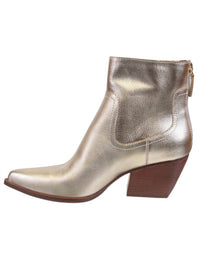 Naked Feet Women's Baton Heeled Boots in soft gold - women's shoe - detail view