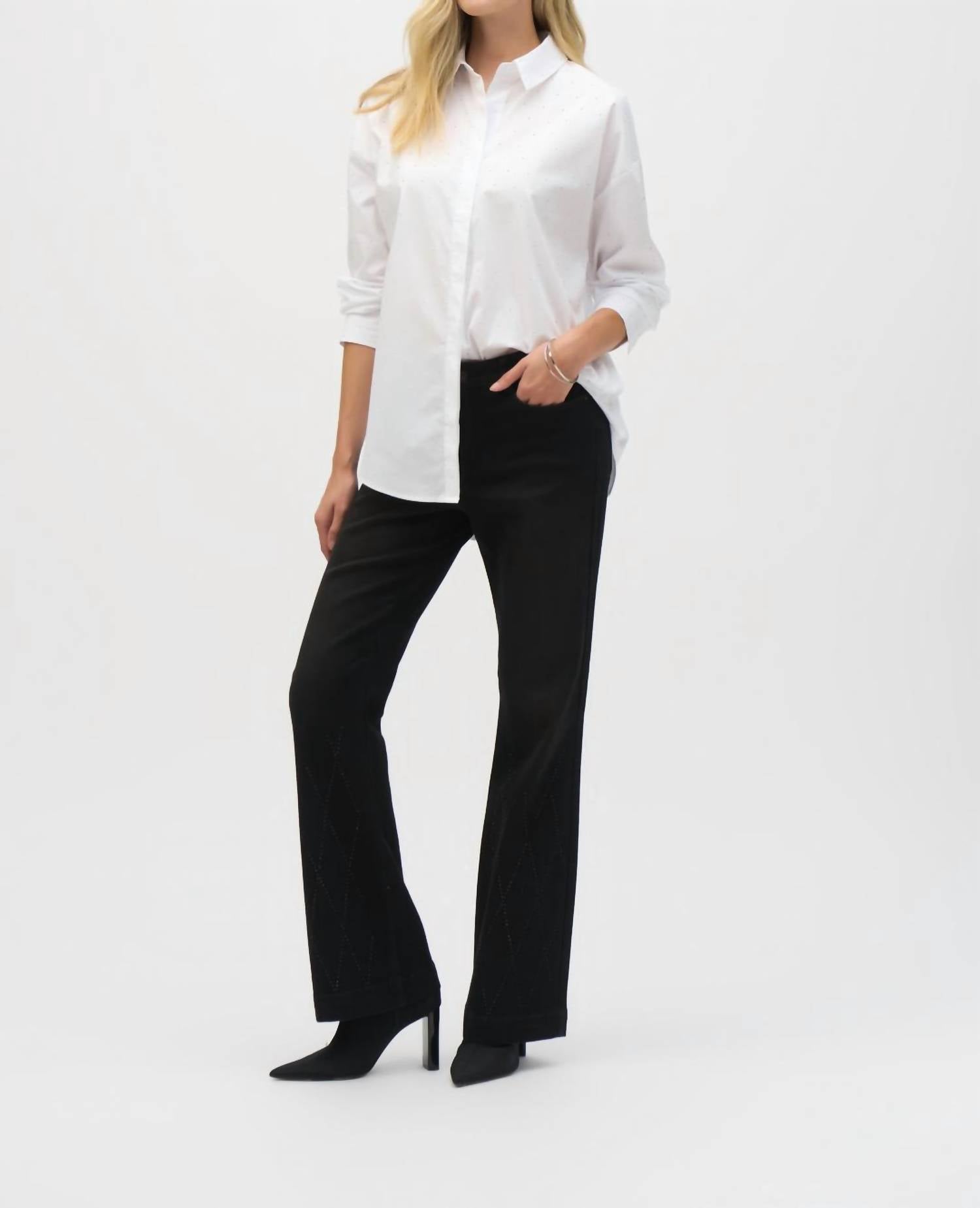 Joseph Ribkoff - Stretch Cotton With Rhinestones Blouse