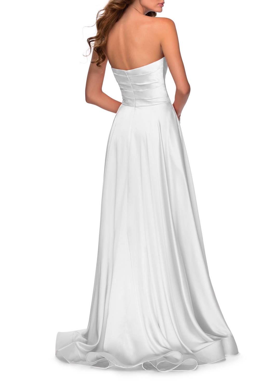 La Femme - Strapless Satin Gown
