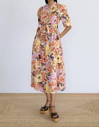 BANJANAN Daffodil Dress in bouquet antique - women's dress