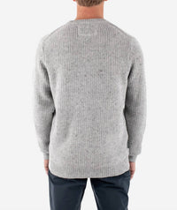 Jetty Paragon Crewneck Sweater in light grey - men's sweater - detail view