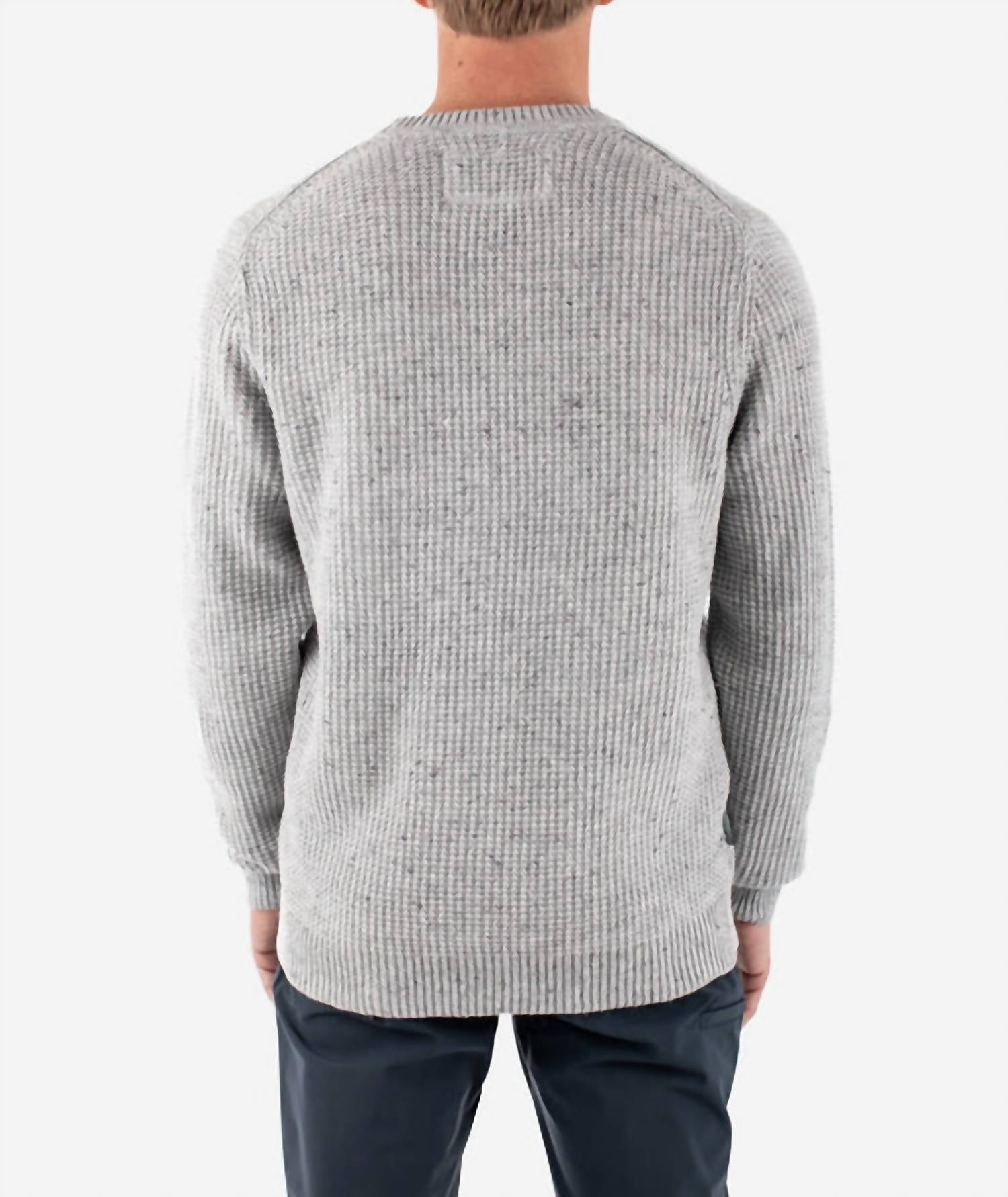 Jetty Paragon Crewneck Sweater in light grey - men's sweater - detail view