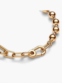 Pandora ME Metal Bead & Link Chain Bracelet in gold - women's jewelry - alternate view