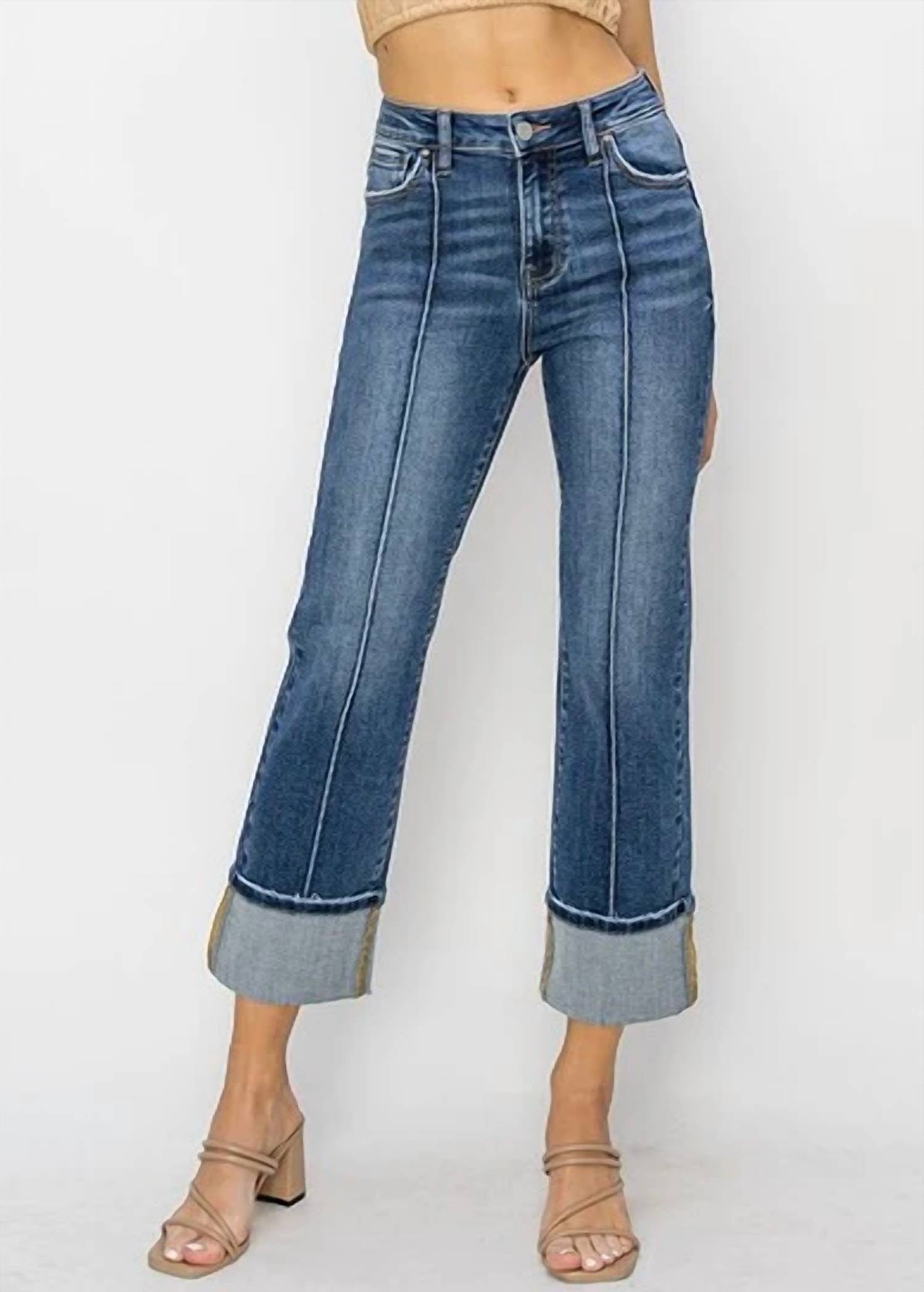 Risen - High Rise Ankle Straight-wide Cuffed Jeans