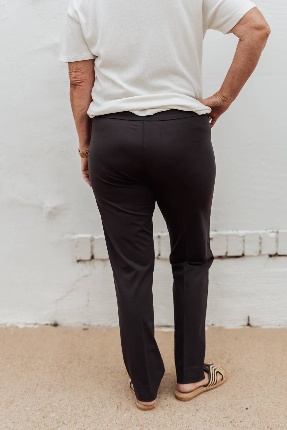 Multiples - Wide Band Elastic Waist Ankle Pants