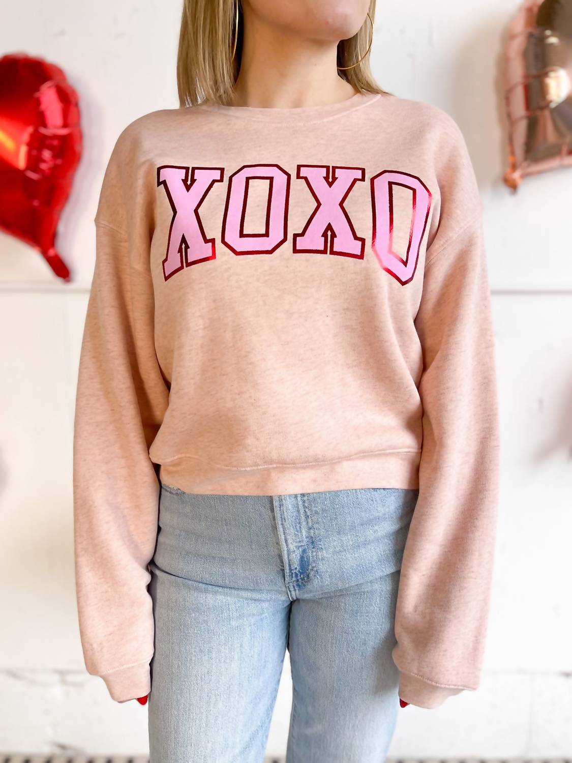 Oat Collective - Haisley Boxy Xoxo Foil Sweatshirt