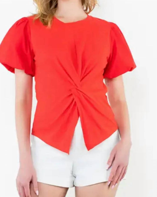 Thml - PUFF SLEEVE TWIST FRONT TOP