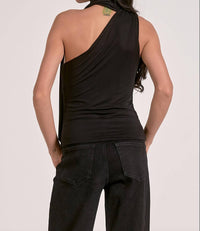 Elan - Nicolas One Shoulder Sleeveless Wrap Top
