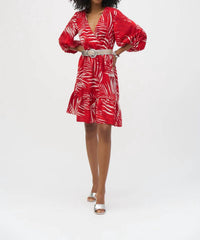 Joseph Ribkoff - Gauze Tropical Print Flounced Dress