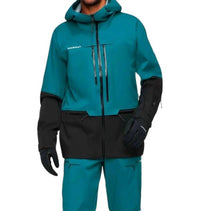 Mammut Men’s Waterproof Rain Jacket in teal black - men's jacket
